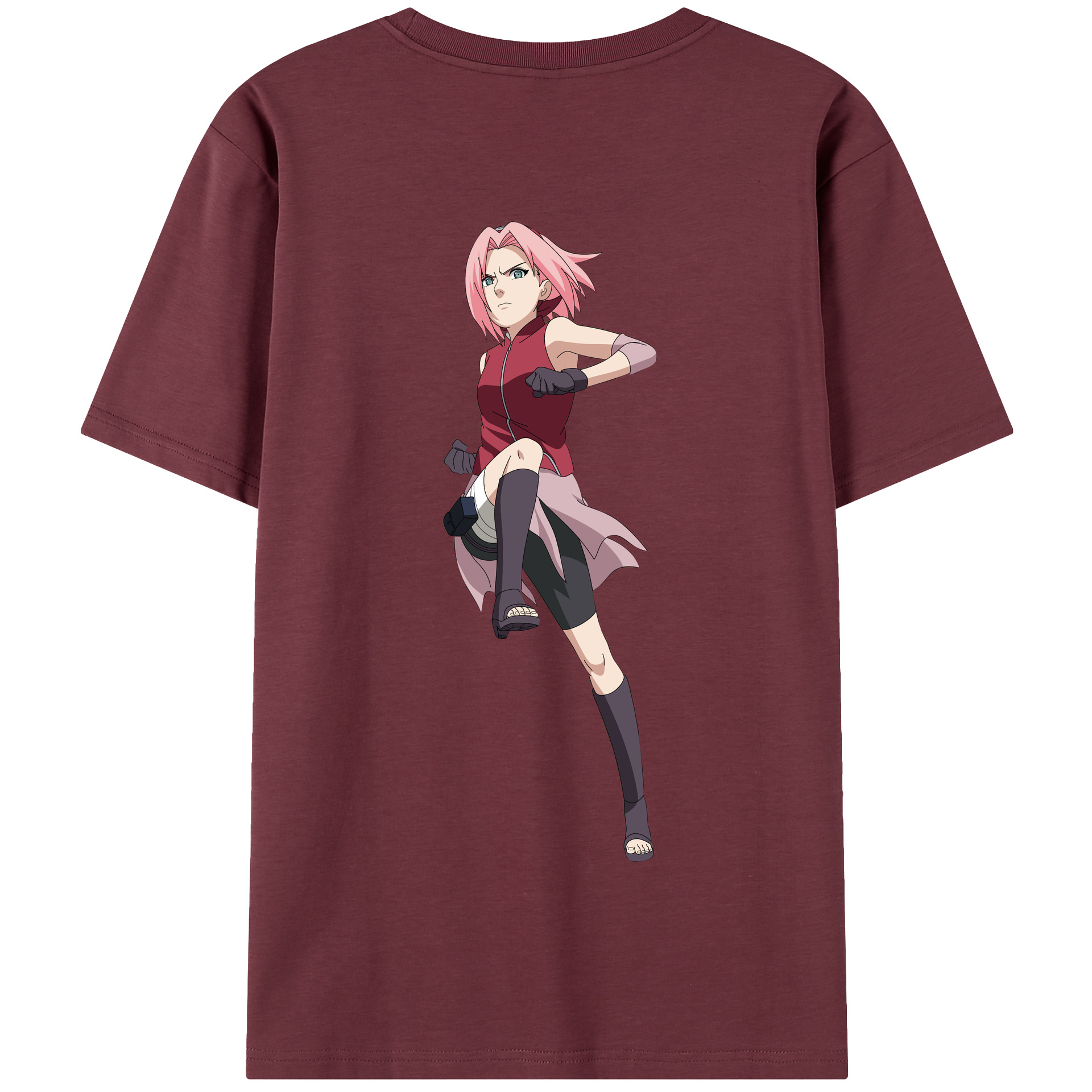 （画像用） NARUTO -ナルト- 春野サクラ Haruno Sakura 綿100％半袖Tシャツ（背面プリント）